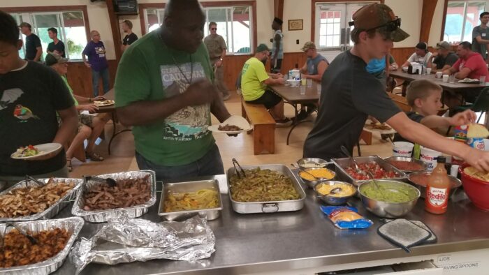 Men's retreat food